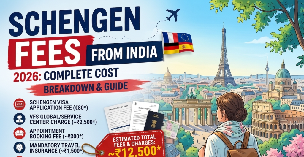 Schengen visa fees from India